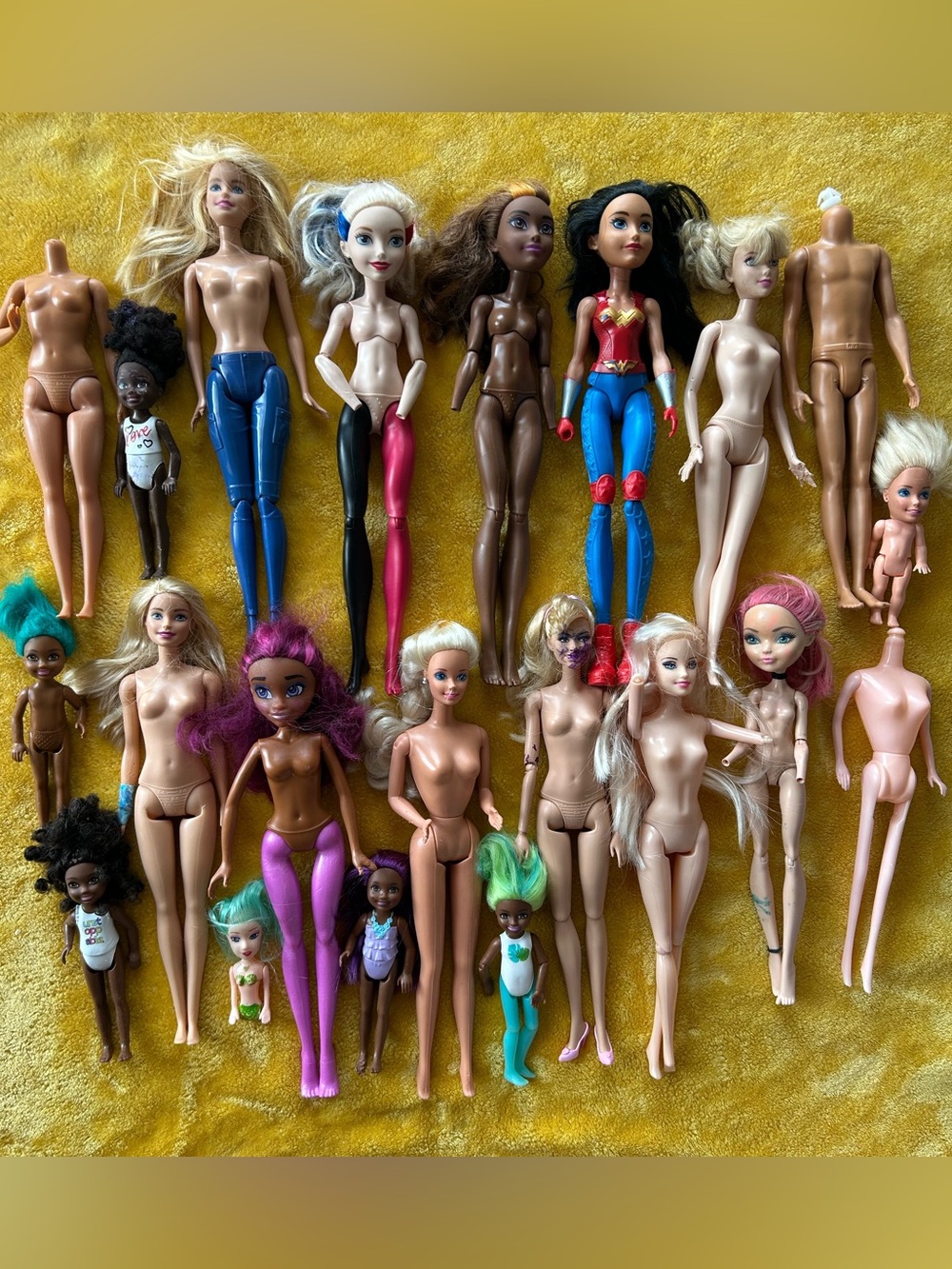 Barbie & Other Doll Lot Of 20 Damaged OOAK DIY Crafts Repaint Repair Parts Art